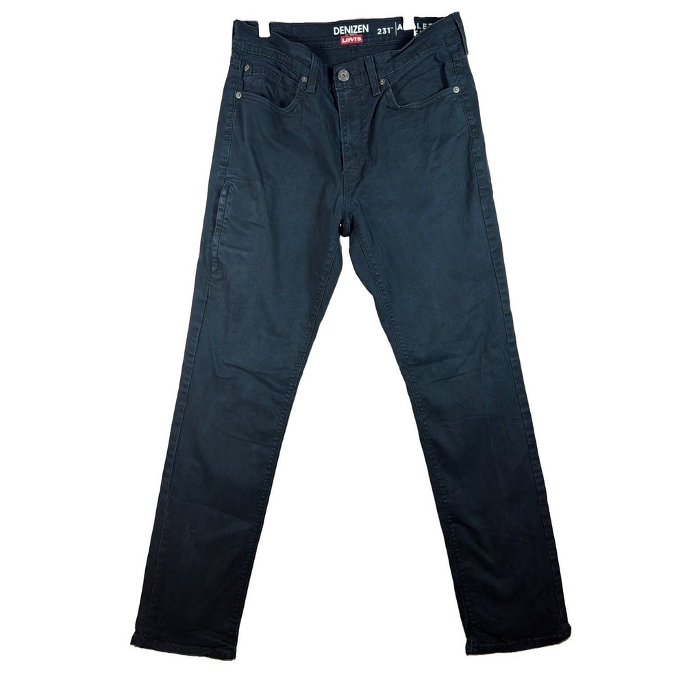 Mens 32x31.5 Dark Navy Jeans Denizen Levi's 231 Athletic Fit Pants Zip Pocket